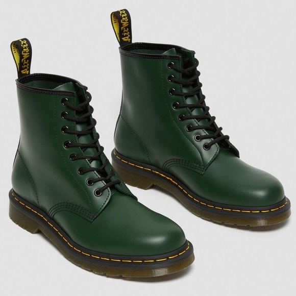 Dr. Martens 1460 8-Eye Smooth Leather 7 Green Lace-Up Ankle Mid-Calf Booties - Picture 8 of 12